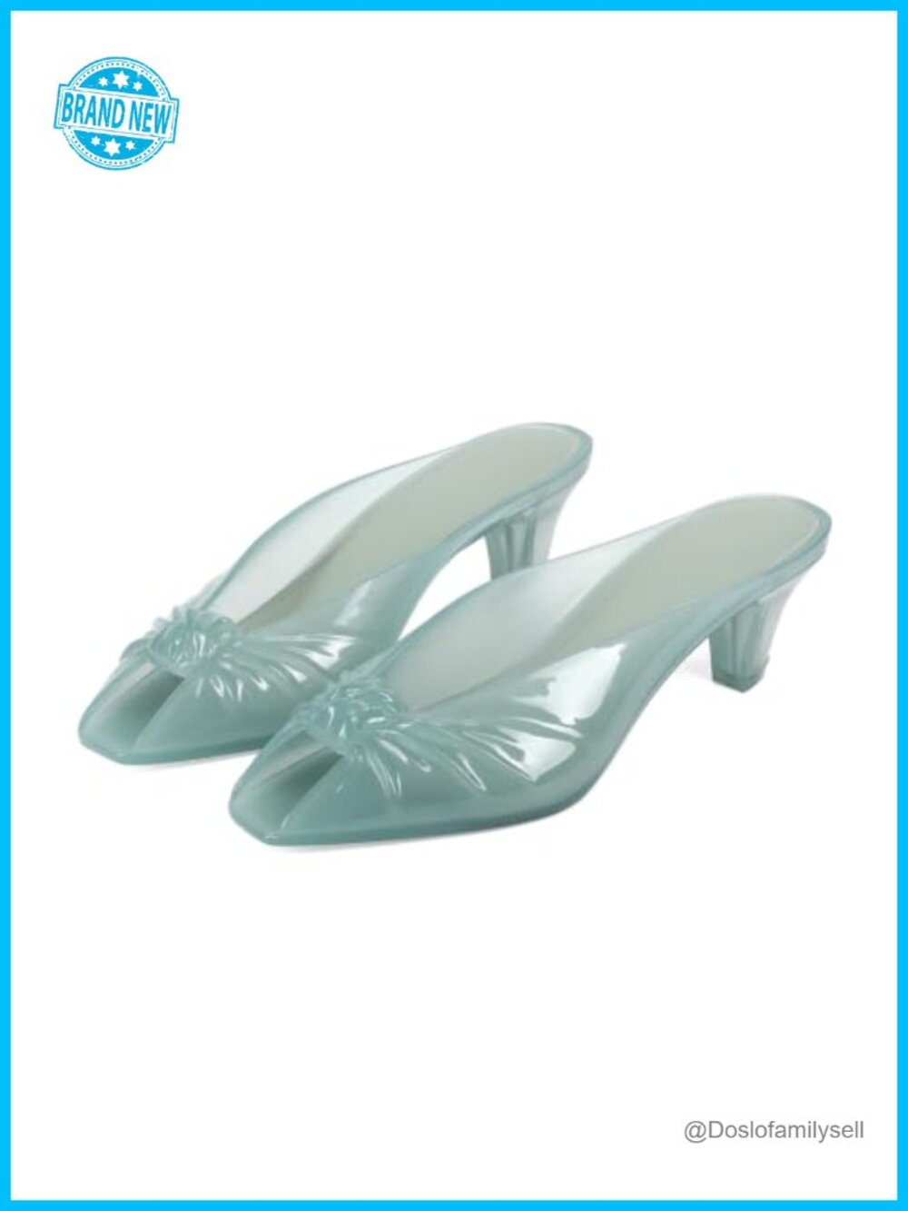 Jelly Mules Kitten Heel Slide Sandals for Women Slip On Be